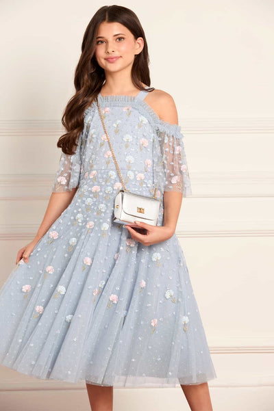 Dandelion Ditsy Off-Shoulder Kids Dress