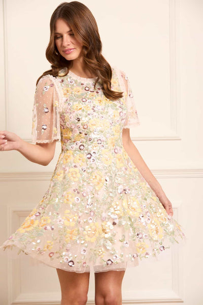 Мини рокля с къс ръкав Elina Rose