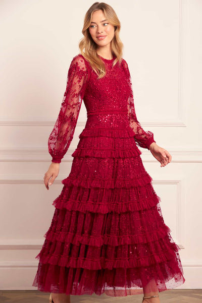 Květinové krajkové šaty s kotníky