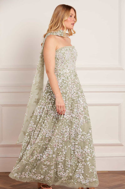 Dream Garland Strapless Gown