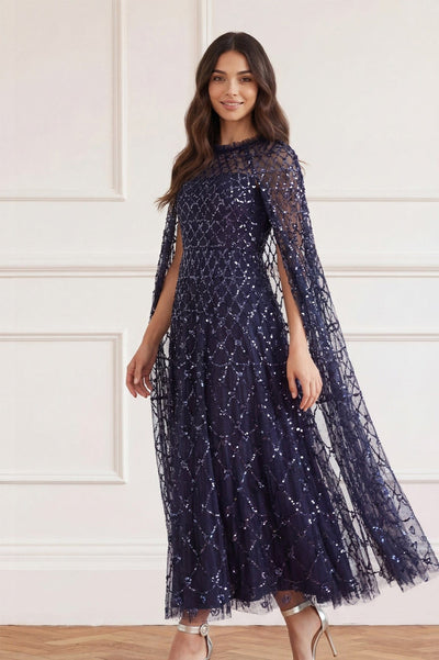 Šaty s mřížkou Heart Lattice Ankle Gown