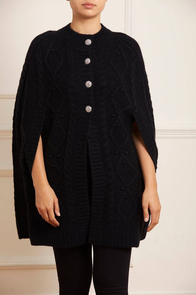 Sylvie Cable Jewelled Koleno Délka pláštěnky