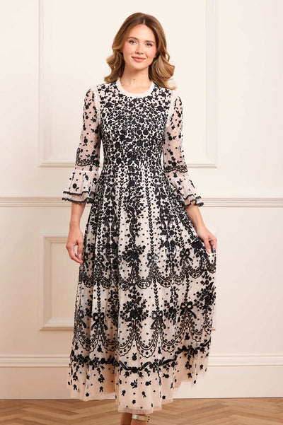 Adeline Round Neck Ankle Gown