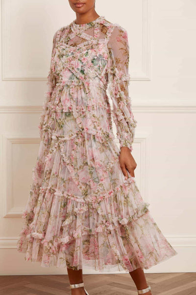 English Rose Diamant-Rüschen Ballerina-Kleid