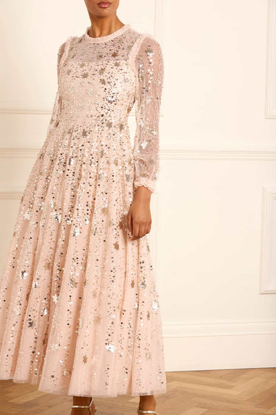 Shooting Stars Langärmeliges Knöchelkleid