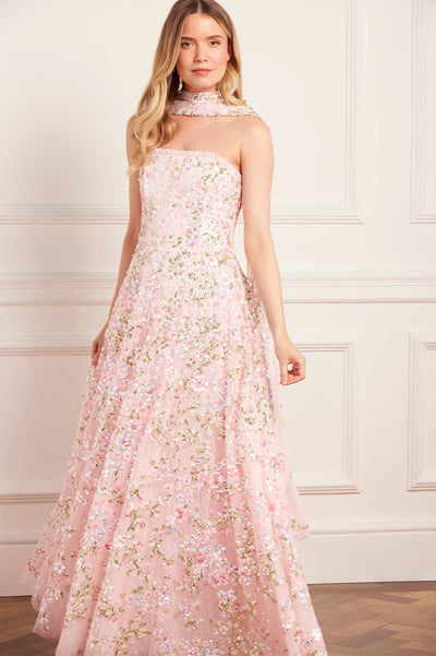 Dream Garland Strapless Gown