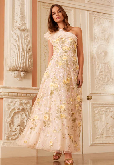 Vestido tobillero con un hombro Florine