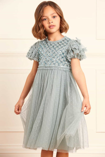 Vestido infantil entramado corazón