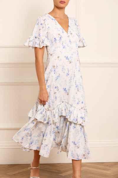 Vestido Bailarina Ophelia Ditsy Eva Crepe