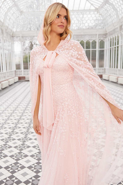 Scatter Blossom Hooded Long Cape