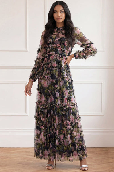 English Rose Diamond Ruffle Gown