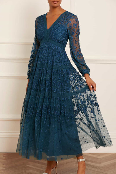 Robe de cheville à rubans Celestia