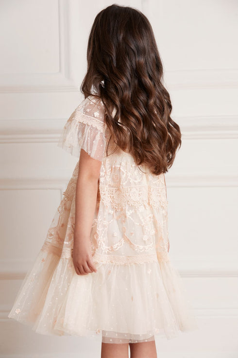 Robe pour enfants en dentelle Midsummer - Beige