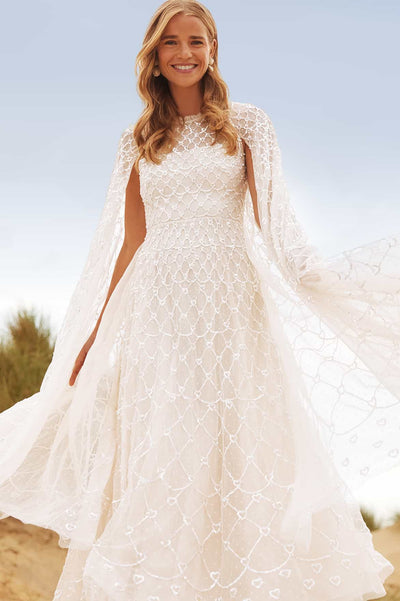 Heart Lattice Ankle Gown