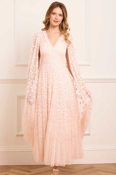 Clover Cape Sleeve Ankle Gown