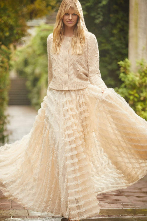 Suknja florenskog rufflea - bež