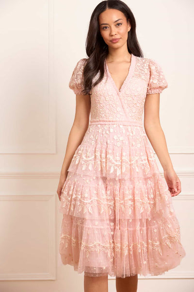 Layered Lace Midaxi Dress
