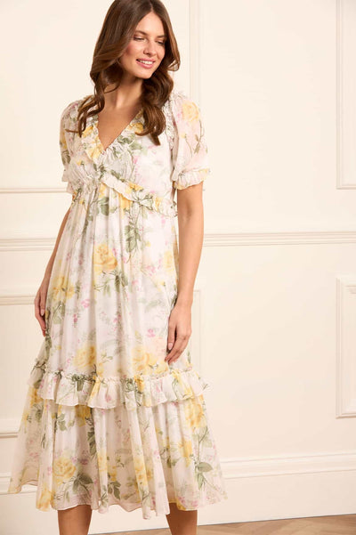 Balerina haljina kratkih rukava od ružičastog šifona