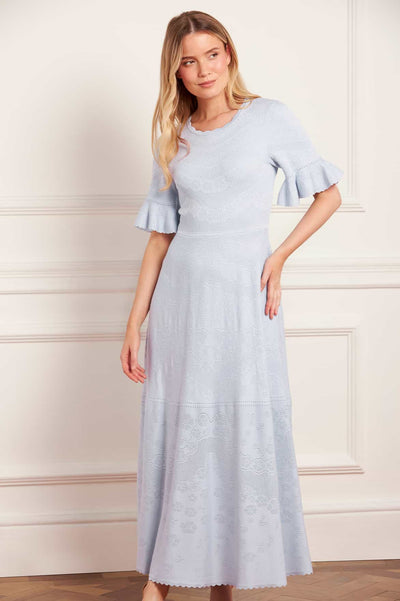 Scallop Lace Pointelle Knit Gown