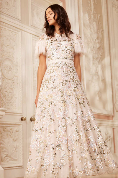 Dream Garland Gloss Round Neck Gown