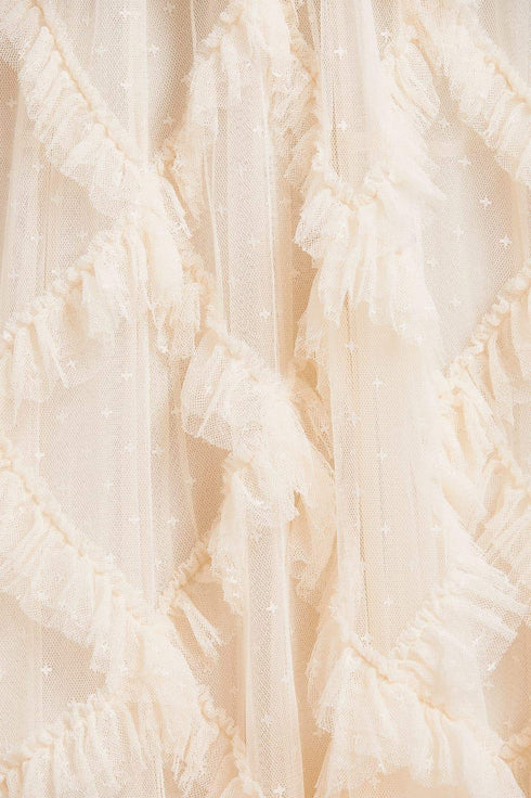 Gaun Ruffle Genevieve - Krem