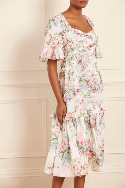 Vestido de bailarina em crepe Alice Paradise Garden