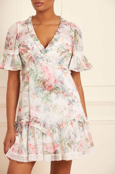 Micro Vestido Georgette Paradise Garden Sonata