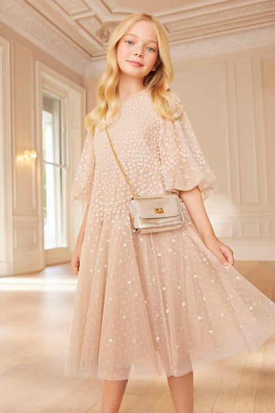 Scallop Sequin Kids Dress