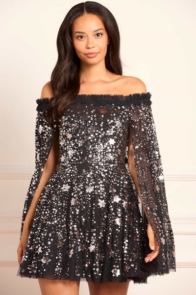 Shooting Stars Cape Micro Mini Rochie