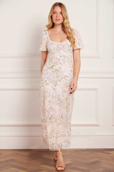 Dream Garland Puff Sleeve Ankle Gown