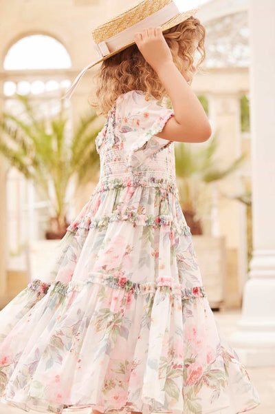 Детское шифоновое платье с вышивкой "Райский сад