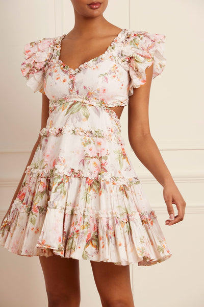 Райский сад Хлопковое платье-мини без спинки