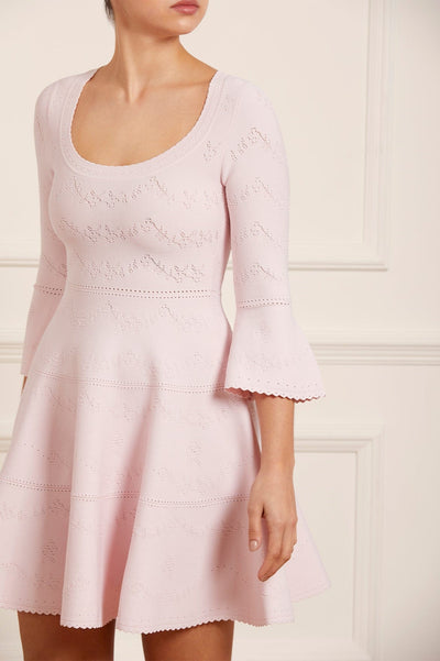 Мини-платье с круглым вырезом из трикотажа Pretty Pointelle