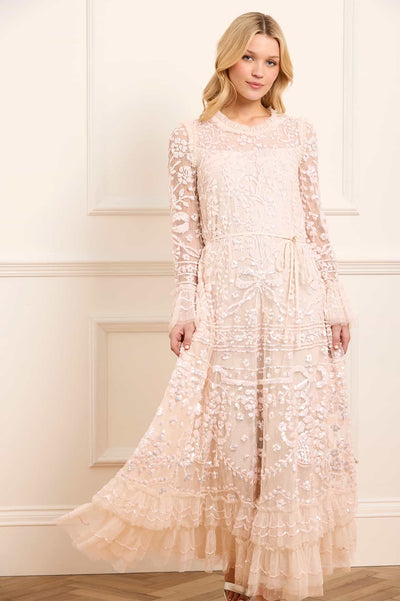 Celia s dlhým rukávom Členkové šaty