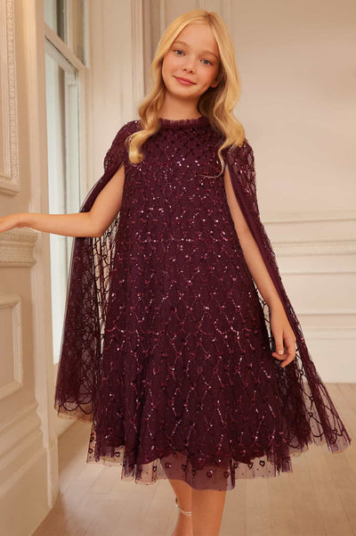 Heart Lattice Cape Kids Dress