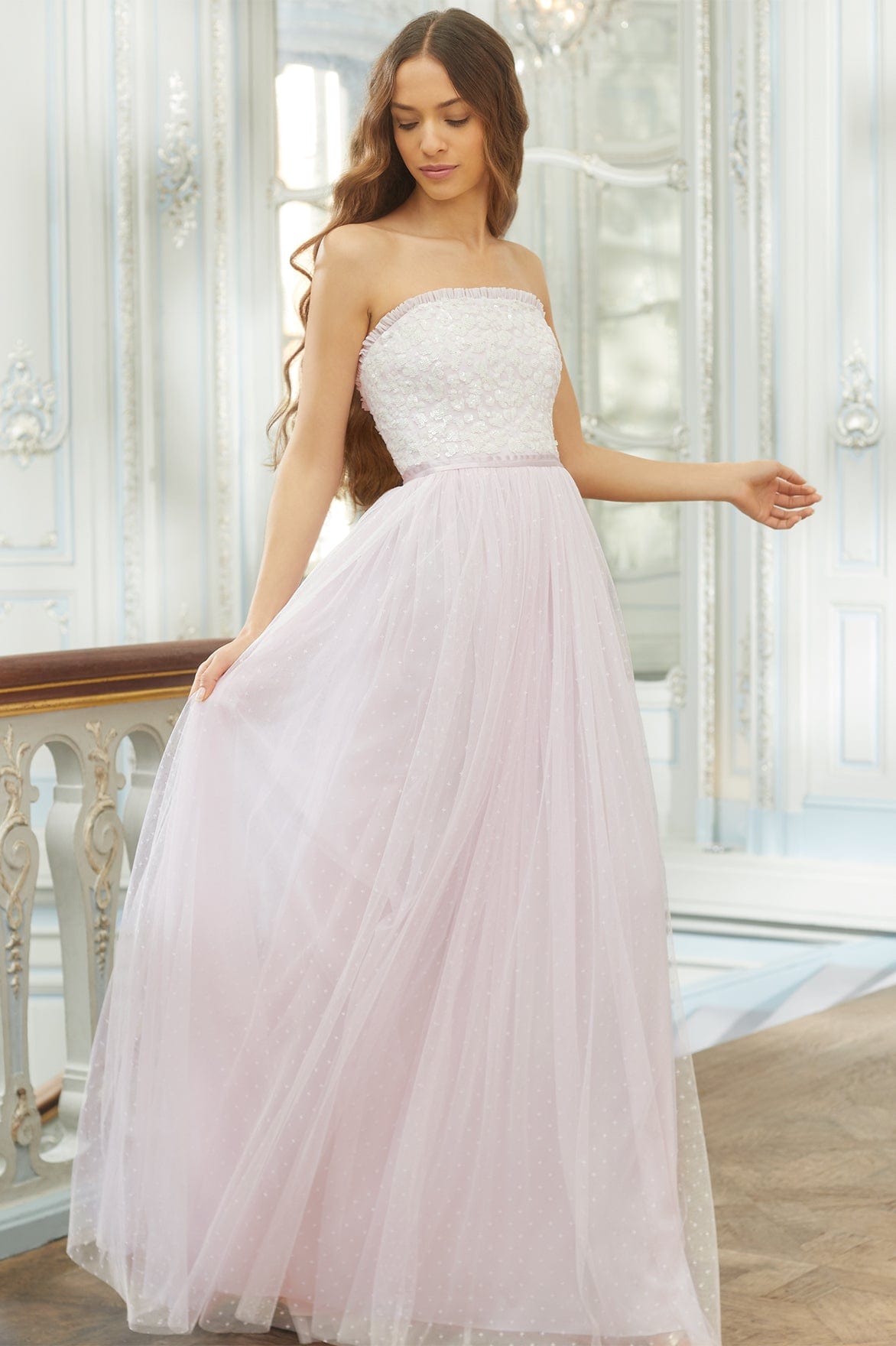 STRAPLESS CORSET BODICE GOWN