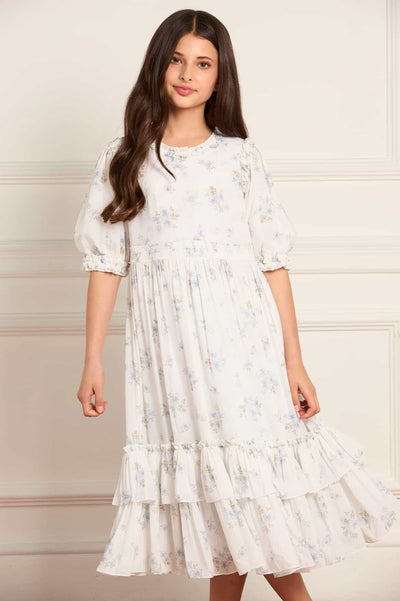 Magnolia Ditsy Chiffon Smocked Kids Dress
