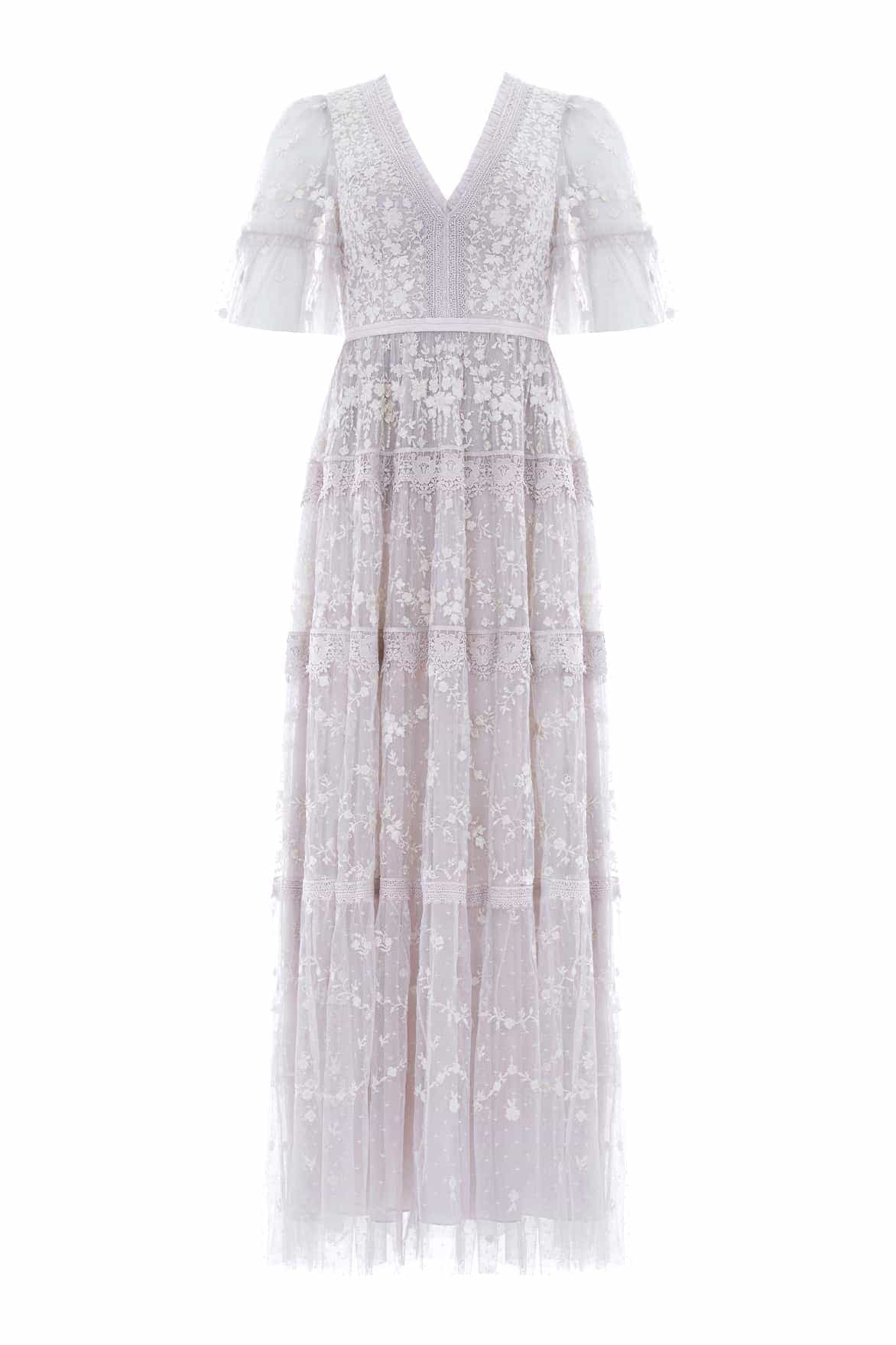 Araminta Lace Gown – Grey | Needle & Thread