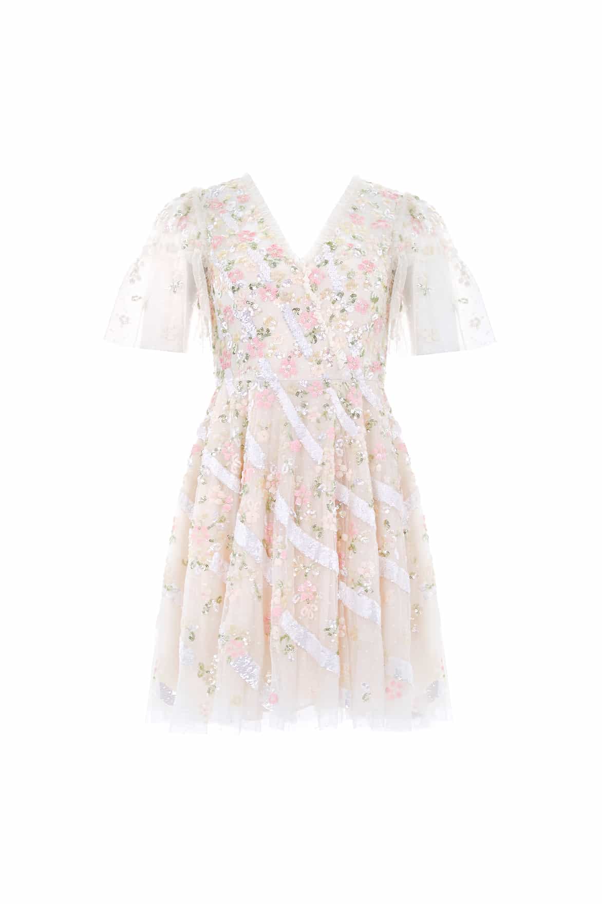 Dianella Sequin Mini Dress – Champagne | Needle & Thread