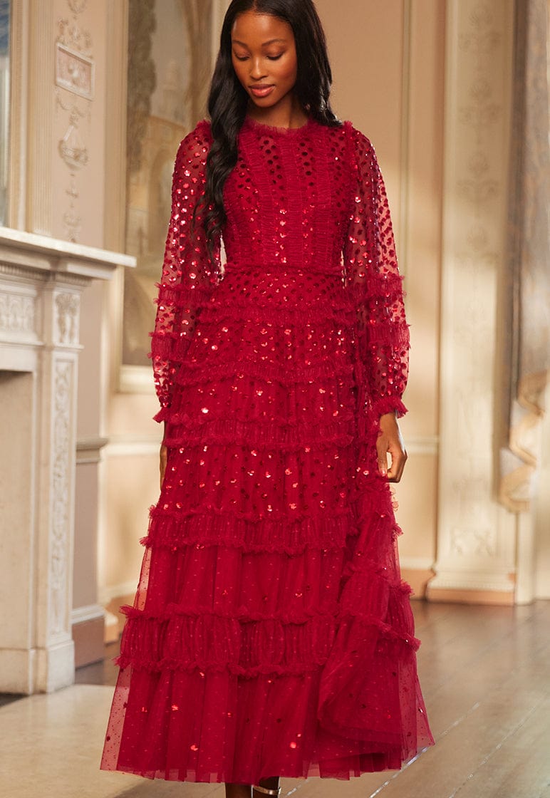 Xscape | Dresses | Xscape Strapless Red Plunge Glitter Shimmer Knit Mermaid  Gown Size S | Poshmark