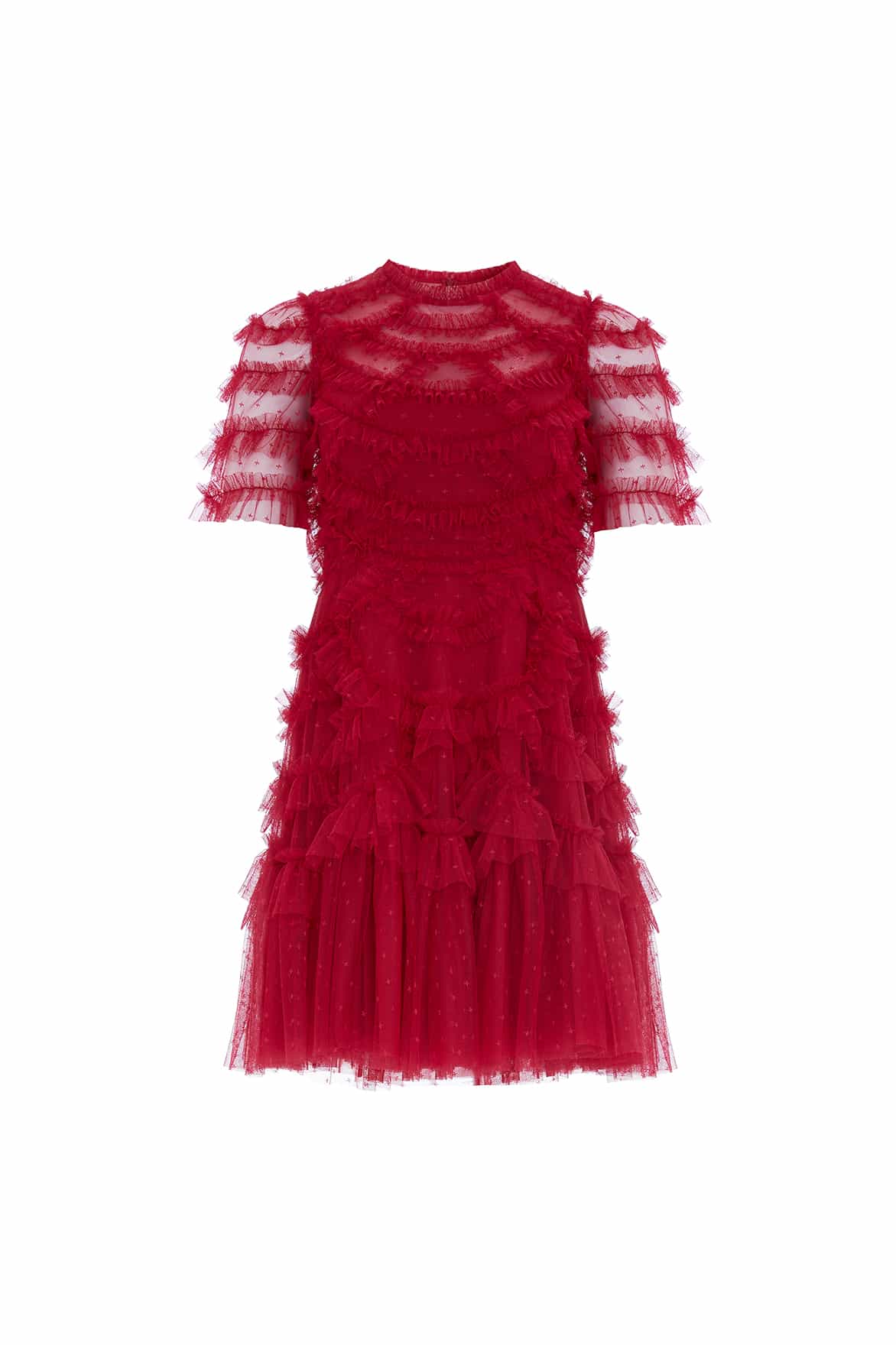 Marilla Ruffle Micro Mini Dress – Red | Needle & Thread