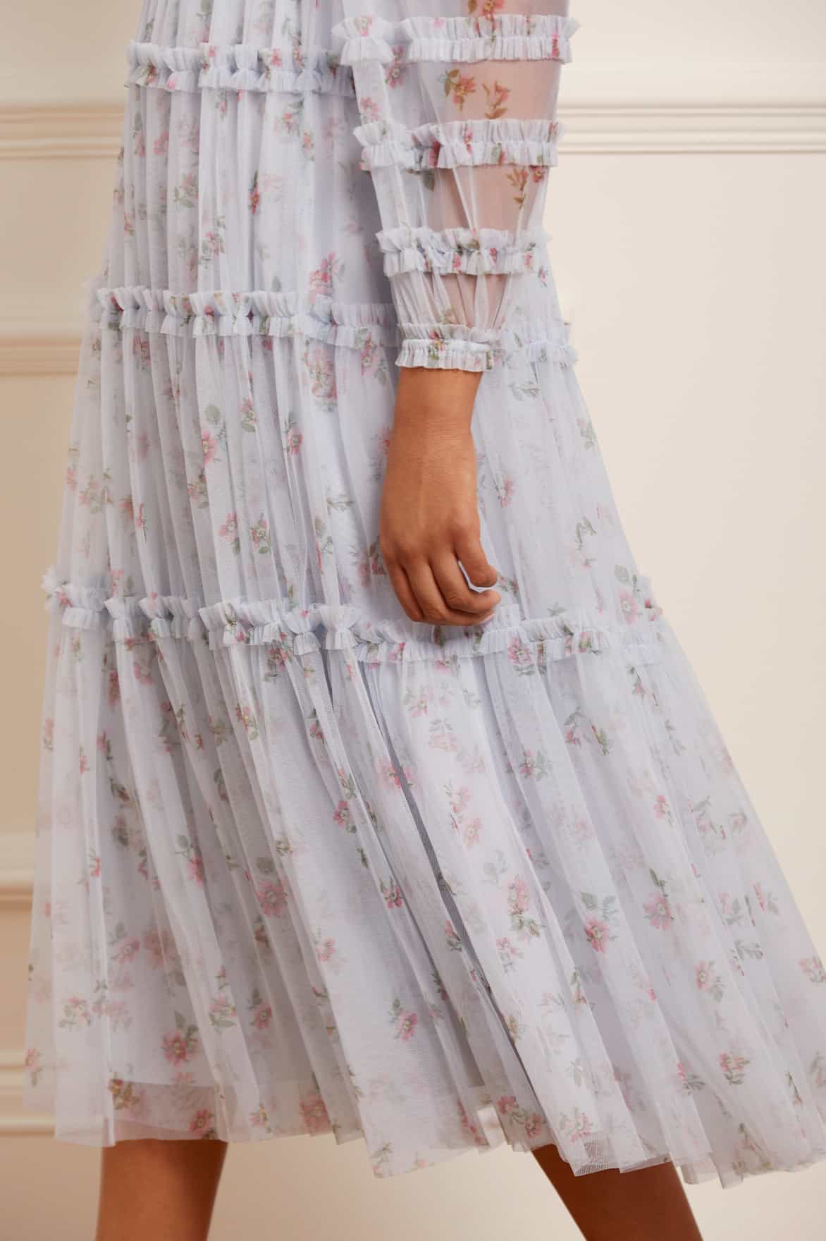 Ditsy scatter shop tulle midi dress