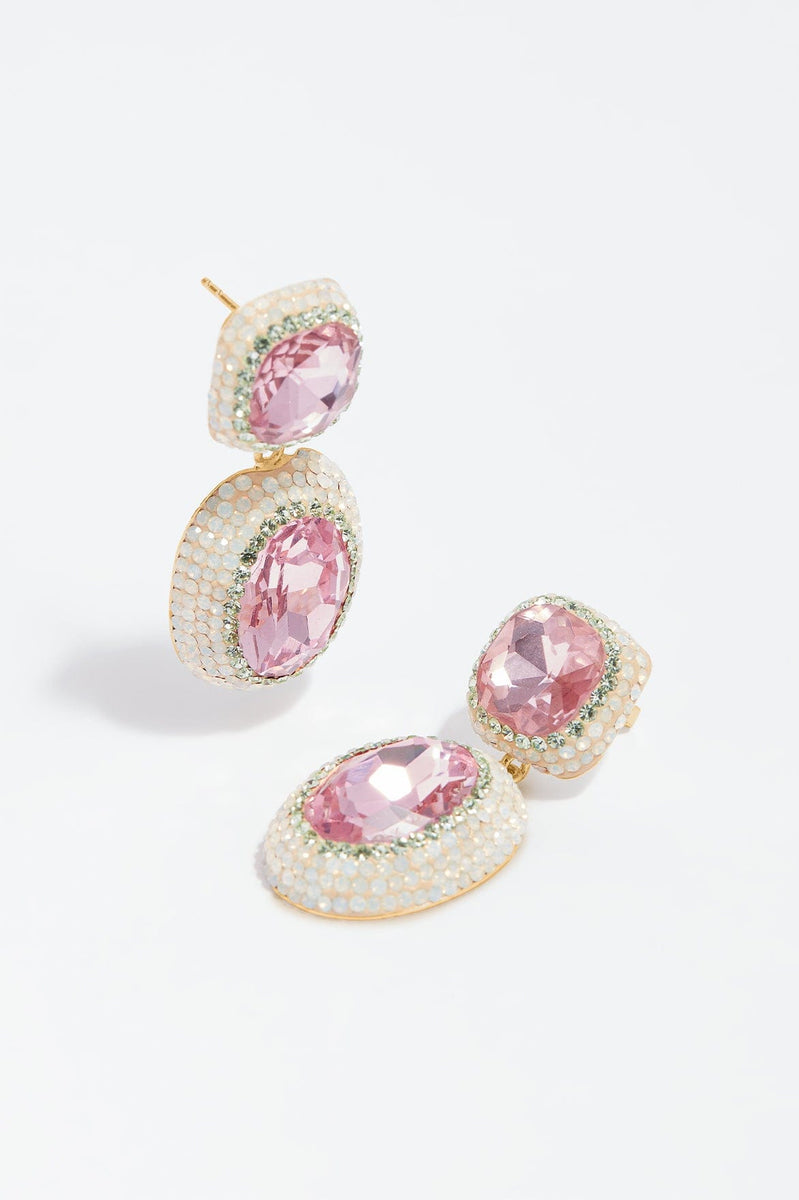 Sentimental Rose Drop Earrings – Pink | Needle & Thread