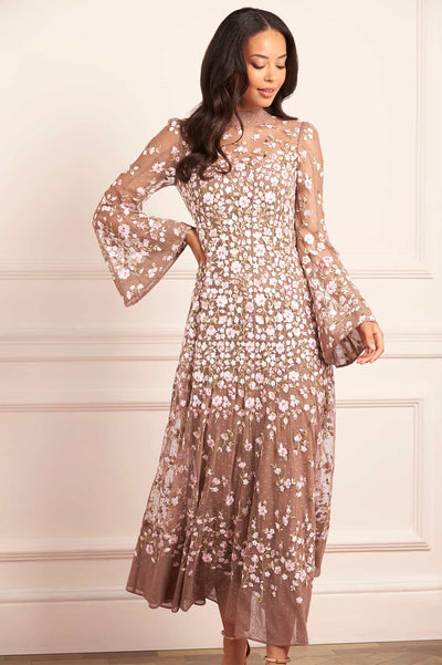 Sylvia Rose Long Sleeve Ankle Gown