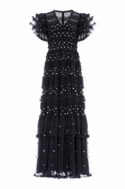 Vivian V-Neck Gown – Black | Needle & Thread