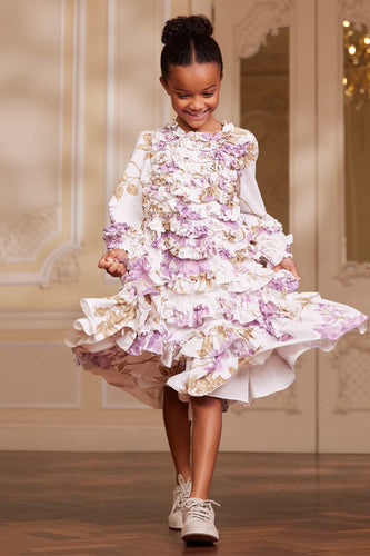 Crepe flower 2024 girl dress