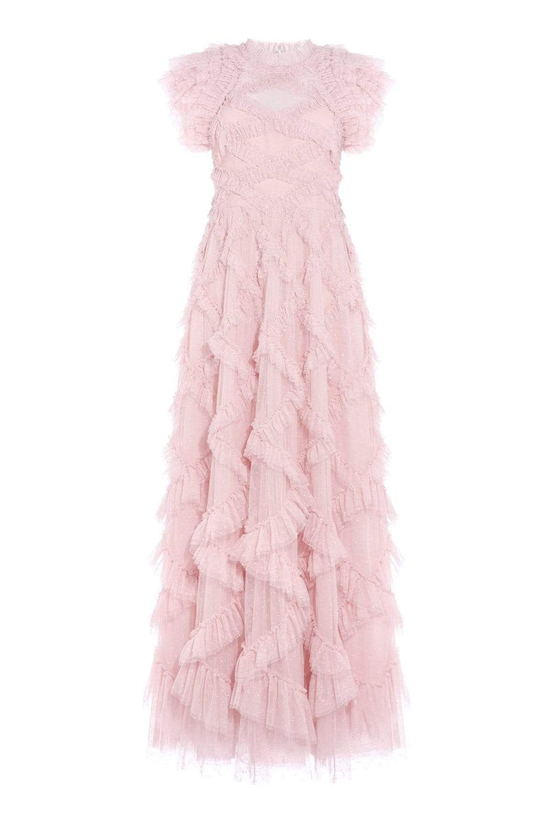 Genevieve Ruffle Gown – Pink | Needle & Thread