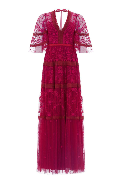 Lottie Lace Gown - Red