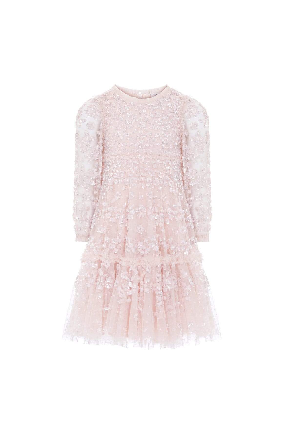 Margot Long Sleeve Kids Dress – Pink | Needle & Thread